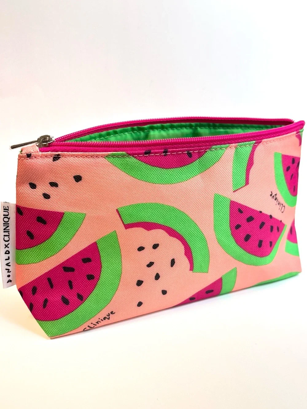 Donald x Clinique small makeup pouch with watermelon motif